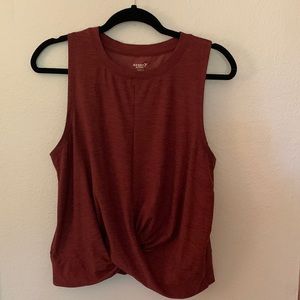 Burgundy Twist Front Active Tank